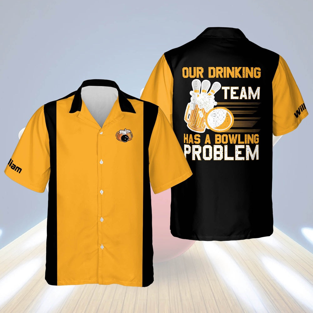 Hawaiian Bowling Shirt, Has A Bowling Problem Hawaiian Shirt, Custom Bowling Shirt, Button Up Bowling Shirts