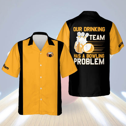 Hawaiian Bowling Shirt, Has A Bowling Problem Hawaiian Shirt, Custom Bowling Shirt, Button Up Bowling Shirts