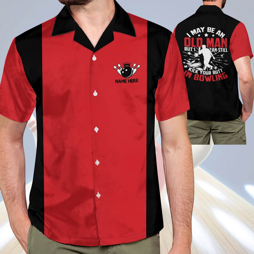 Hawaiian Bowling Shirt, I May Be An Old Man Hawaiian Shirt, Custom Bowling Shirt, Button Up Bowling Shirts