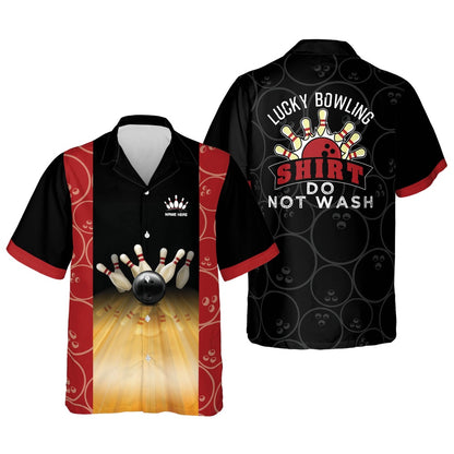 Hawaiian Bowling Shirt, Lucky Bowling Do Not Wash Shirt, Custom Bowling Shirt, Button Up Bowling Shirts