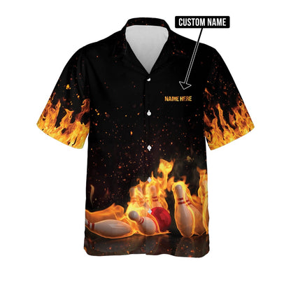 Hawaiian Bowling Shirt, My Balls are On Fire Hawaiian Shirts, Custom Bowling Shirt, Button Up Bowling Shirts