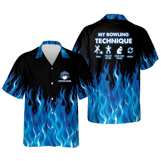 Hawaiian Bowling Shirt, My Bowling Technique Hawaiian Shirts, Custom Bowling Shirt, Button Up Bowling Shirts