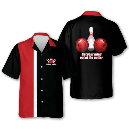 Hawaiian Bowling Shirt, Out of The Gutter Bowling Shirts, Custom Bowling Shirt, Button Up Bowling Shirts