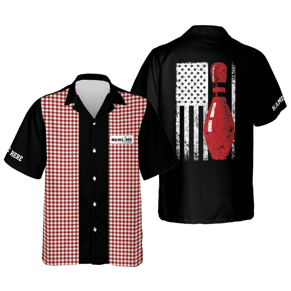 Hawaiian Bowling Shirt, Retro Vintage Bowling Casual Hawaiian Shirts, Custom Bowling Shirt, Button Up Bowling Shirts