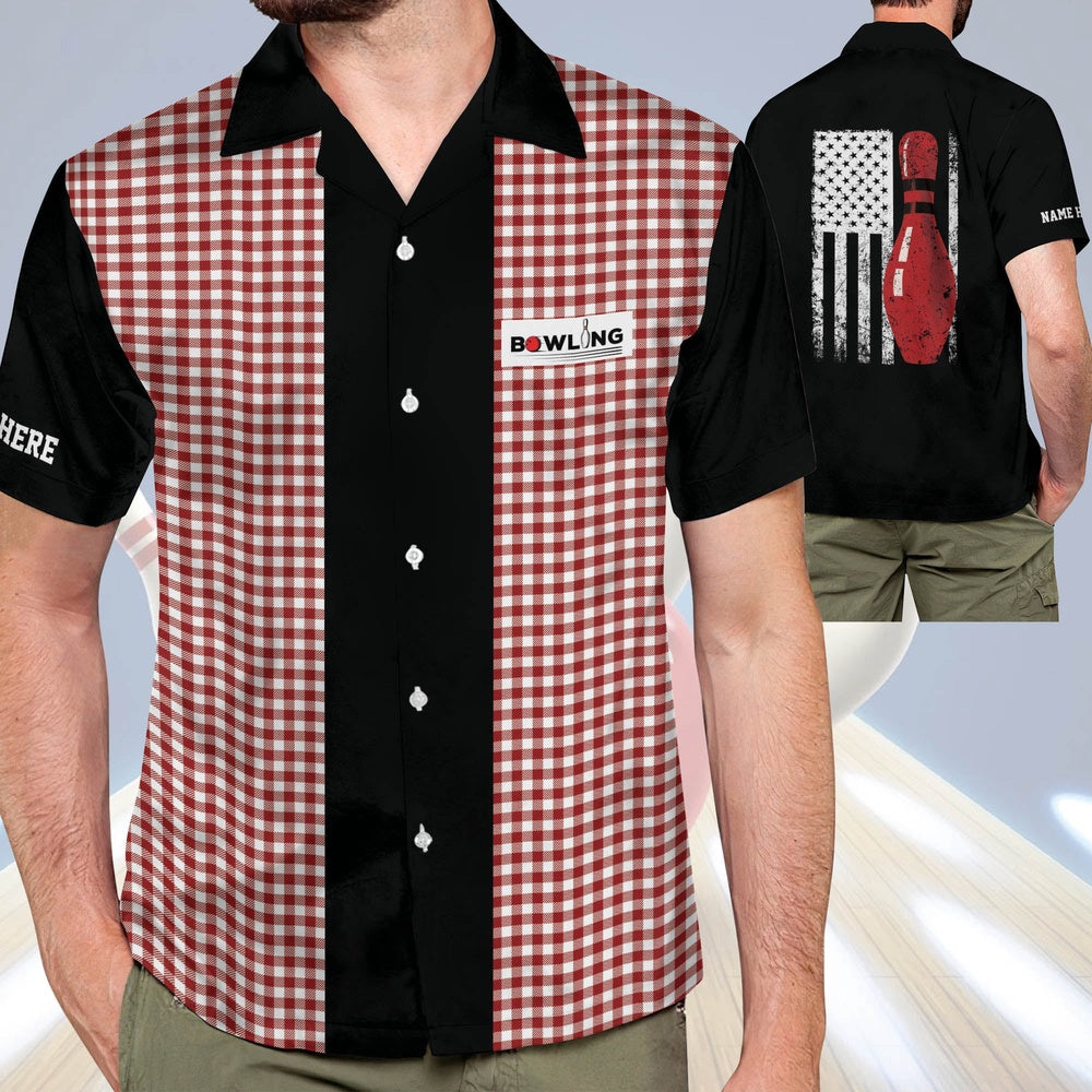 Hawaiian Bowling Shirt, Retro Vintage Bowling Casual Hawaiian Shirts, Custom Bowling Shirt, Button Up Bowling Shirts