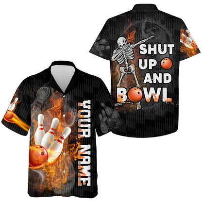 Hawaiian Bowling Shirt, Shut Up And Bowl Funny Hawaiian Bowling Shirtst, Custom Bowling Shirt, Button Up Bowling Shirts