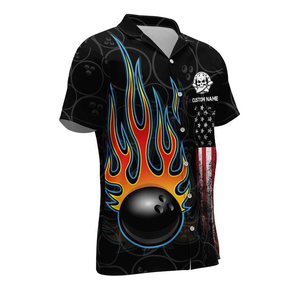 Hawaiian Bowling Shirt, Skull Bowling Slayer Hawaiian Shirt, Custom Bowling Shirt, Button Up Bowling Shirts