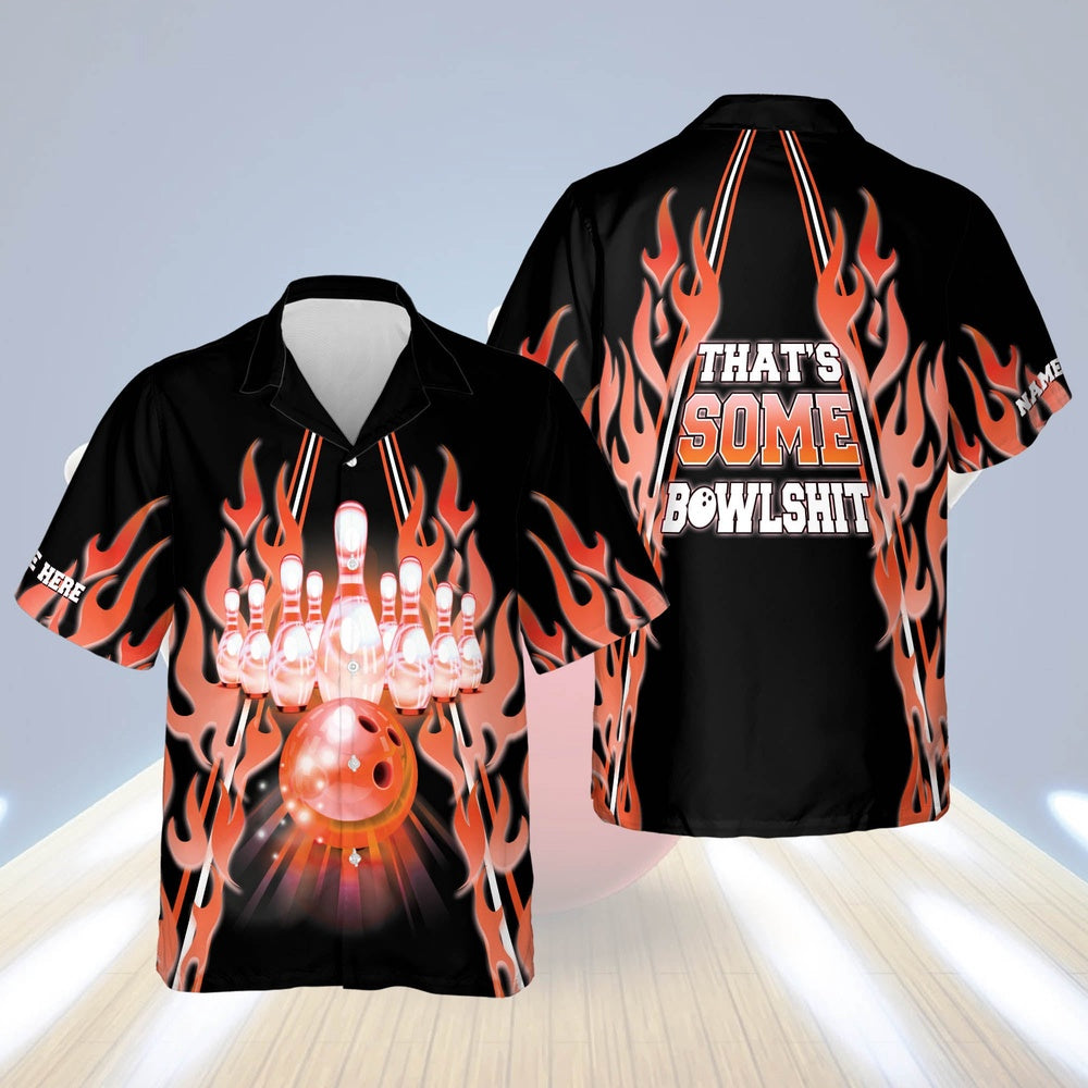 Hawaiian Bowling Shirt, That's Some Bowlshit Hawaiian Shirt, Custom Bowling Shirt, Button Up Bowling Shirts