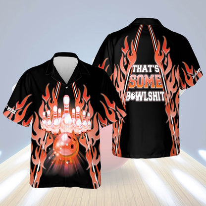 Hawaiian Bowling Shirt, That's Some Bowlshit Hawaiian Shirt, Custom Bowling Shirt, Button Up Bowling Shirts