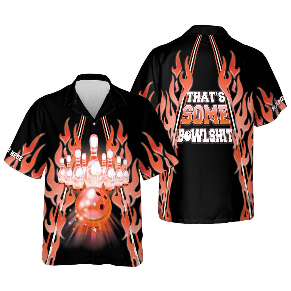 Hawaiian Bowling Shirt, That's Some Bowlshit Hawaiian Shirt, Custom Bowling Shirt, Button Up Bowling Shirts