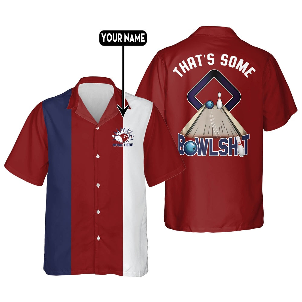 Hawaiian Bowling Shirt, That's Some Bowshit Hawaiian Shirts, Custom Bowling Shirt, Button Up Bowling Shirts