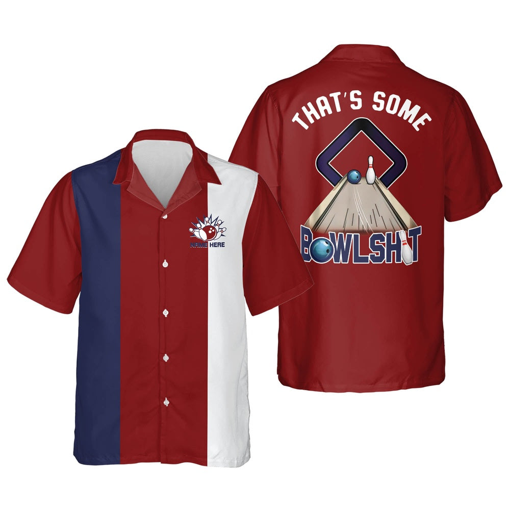 Hawaiian Bowling Shirt, That's Some Bowshit Hawaiian Shirts, Custom Bowling Shirt, Button Up Bowling Shirts