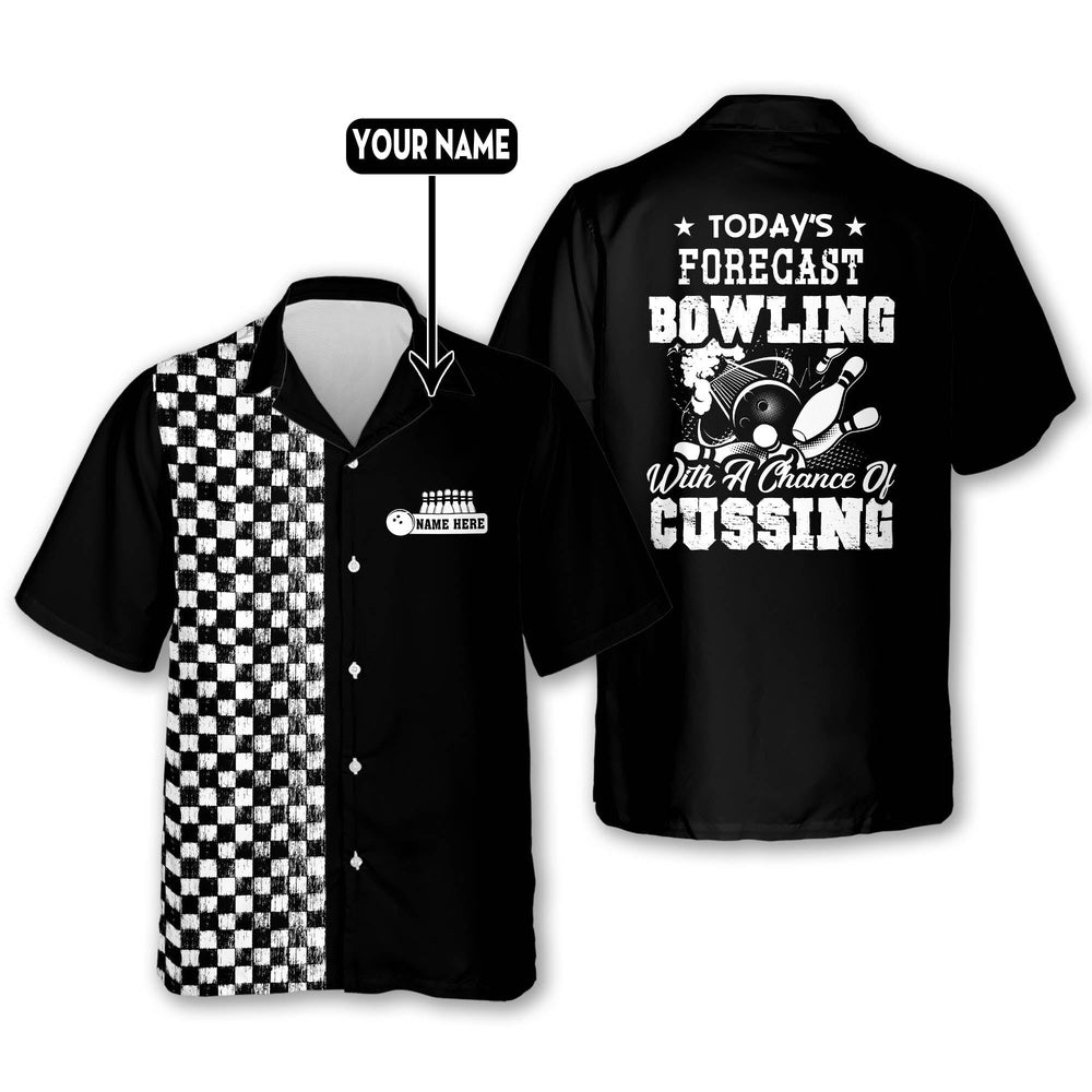 Hawaiian Bowling Shirt, Today's Forecast Bowling Bowling Shirt, Custom Bowling Shirt, Button Up Bowling Shirts