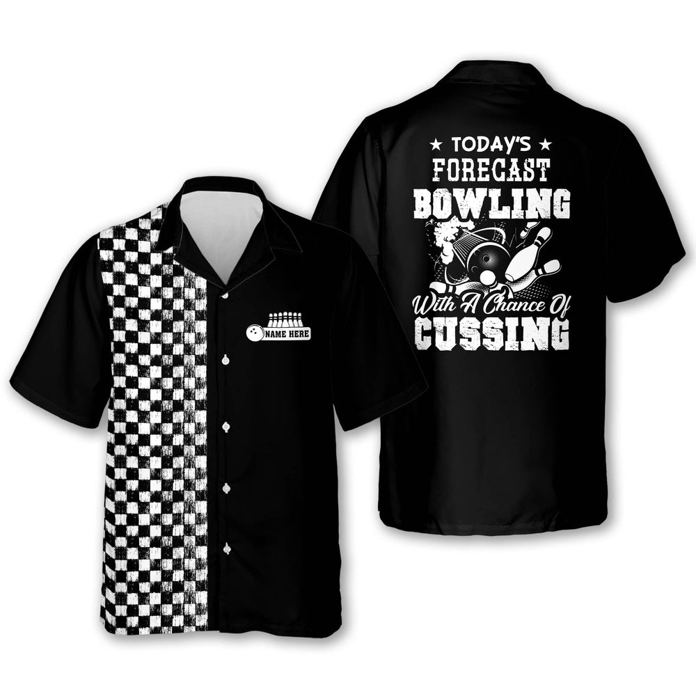 Hawaiian Bowling Shirt, Today's Forecast Bowling Bowling Shirt, Custom Bowling Shirt, Button Up Bowling Shirts