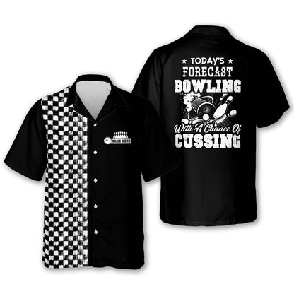 Hawaiian Bowling Shirt, Today's Forecast Bowling Bowling Shirt, Custom Bowling Shirt, Button Up Bowling Shirts