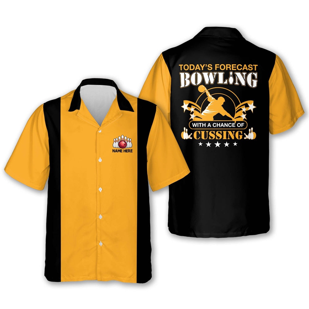 Hawaiian Bowling Shirt, Today's Forecast Bowling Shirts, Custom Bowling Shirt, Button Up Bowling Shirts