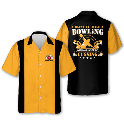 Hawaiian Bowling Shirt, Today's Forecast Bowling Shirts, Custom Bowling Shirt, Button Up Bowling Shirts