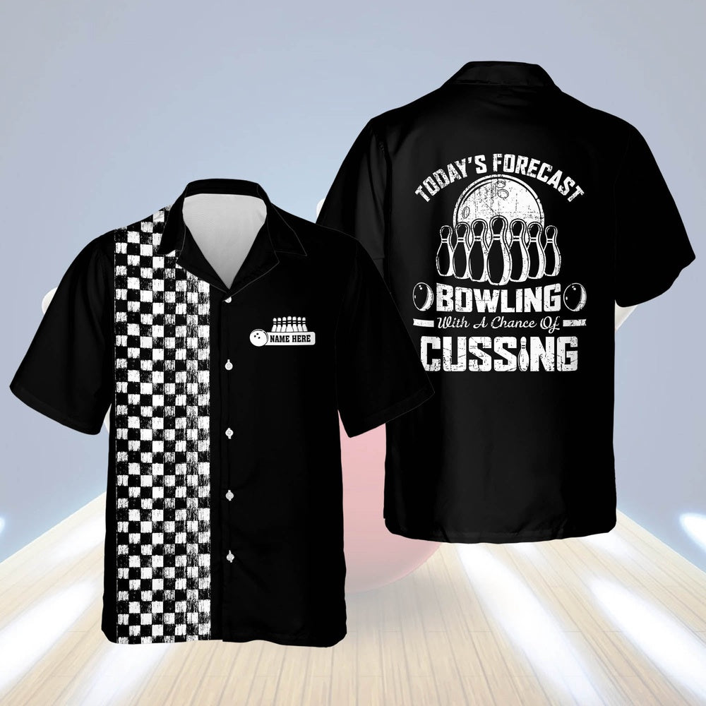 Hawaiian Bowling Shirt, Todays Forecast Bowling Hawaiian Shirt, Custom Bowling Shirt, Button Up Bowling Shirts