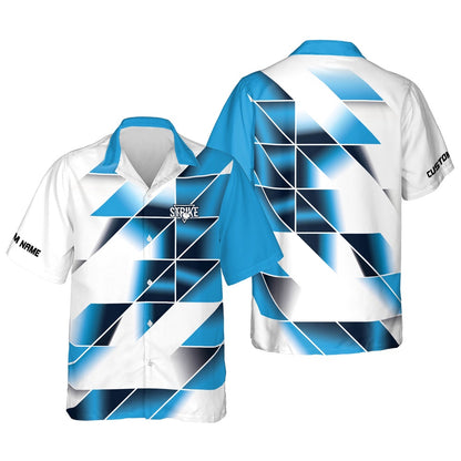 Hawaiian Bowling Shirt, USA Bowling Button-Down Blue Hawaiian Shirt, Custom Bowling Shirt, Button Up Bowling Shirts