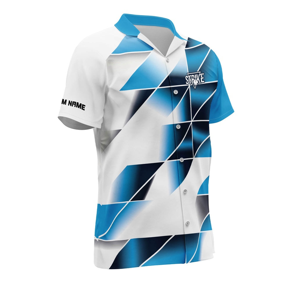 Hawaiian Bowling Shirt, USA Bowling Button-Down Blue Hawaiian Shirt, Custom Bowling Shirt, Button Up Bowling Shirts