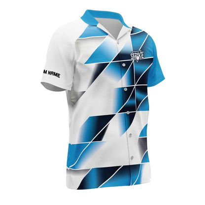 Hawaiian Bowling Shirt, USA Bowling Button-Down Blue Hawaiian Shirt, Custom Bowling Shirt, Button Up Bowling Shirts