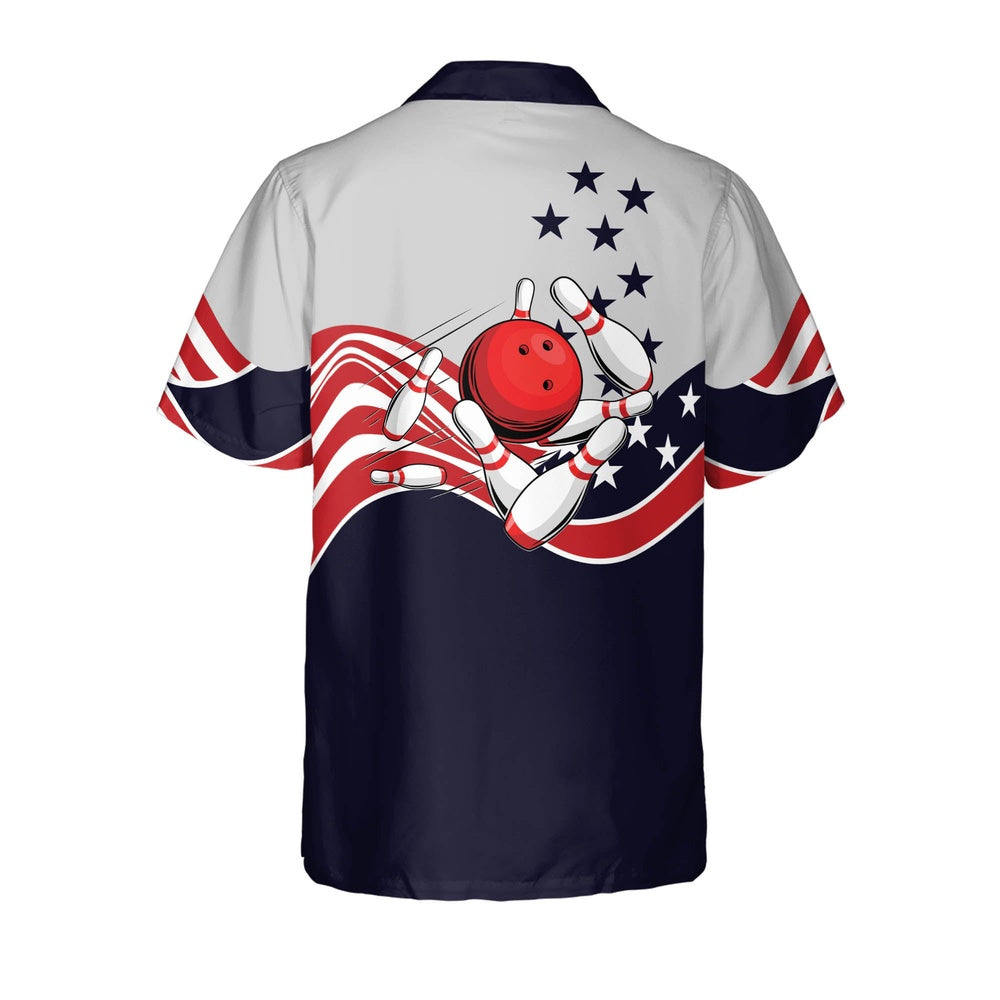Hawaiian Bowling Shirt, USA Bowling Button-Down Hawaiian Shirt, Custom Bowling Shirt, Button Up Bowling Shirts