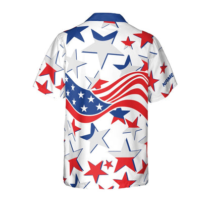 Hawaiian Bowling Shirt, USA Bowling Flag Hawaiian Shirt Unisex, Custom Bowling Shirt, Button Up Bowling Shirts