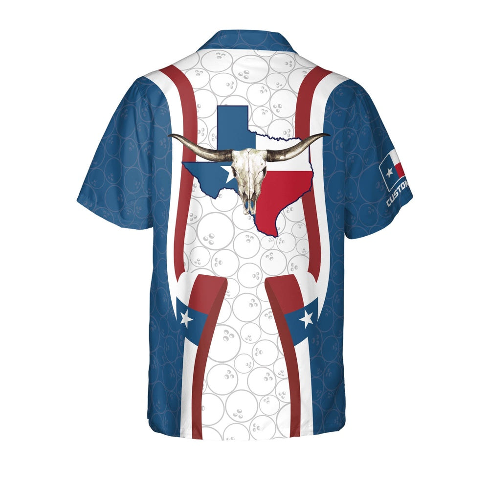 Hawaiian Bowling Shirt, USA Texas Bowling Flag Hawaiian Shirt, Custom Bowling Shirt, Button Up Bowling Shirts