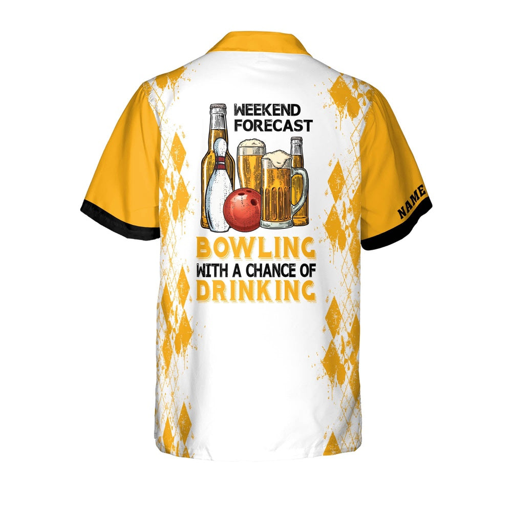 Hawaiian Bowling Shirt, Weekend Forecast Bowling Hawaiian Shirt, Custom Bowling Shirt, Button Up Bowling Shirts