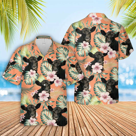 Hawaiian Cow Shirt, Belted Galloway Summer Happiness Floral Farm 3D Hawaiian Shirt, Animal Hawaiian Shirts, Farmer Shirts