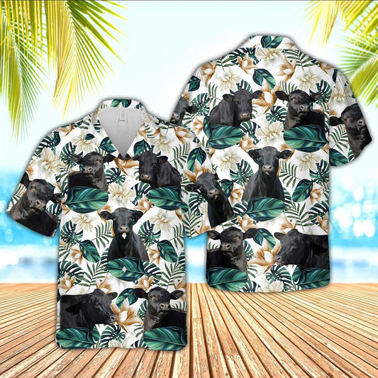 Hawaiian Cow Shirt, Black Angus Cattle Hawaiian Shirts, Animal Hawaiian Shirts, Farmer Shirts