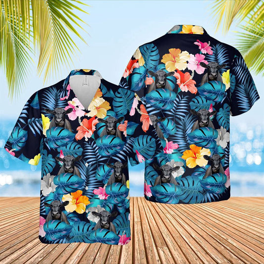 Hawaiian Cow Shirt, Black Angus Pattern Navy Hawaiian Shirts, Animal Hawaiian Shirts, Farmer Shirts