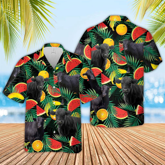 Hawaiian Cow Shirt, Black Angus Watermelon Hawaiian Shirt, Animal Hawaiian Shirts, Farmer Shirts