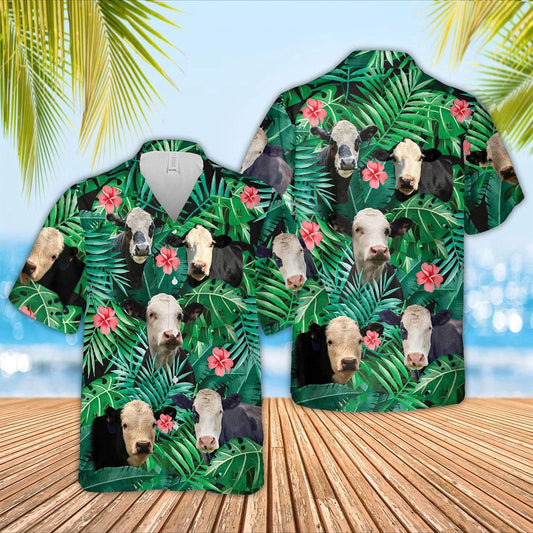Hawaiian Cow Shirt, Black Baldy 3D Hawaiian Shirt, Animal Hawaiian Shirts, Farmer Shirts