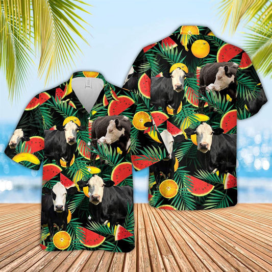 Hawaiian Cow Shirt, Black Baldy Watermelon Hawaiian Shirt, Animal Hawaiian Shirts, Farmer Shirts