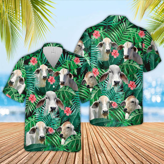 Hawaiian Cow Shirt, Brahman 3D Hawaiian Shirt, Animal Hawaiian Shirts, Farmer Shirts