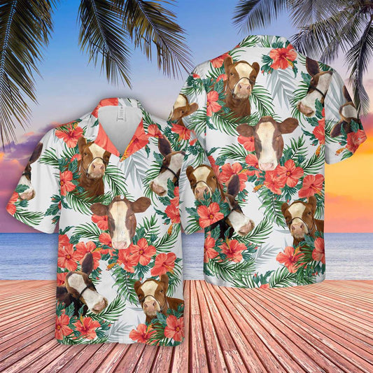 Hawaiian Cow Shirt, Cattle Of Annalea Young Summer 3D Hawaiian Shirt, Animal Hawaiian Shirts, Farmer Shirts