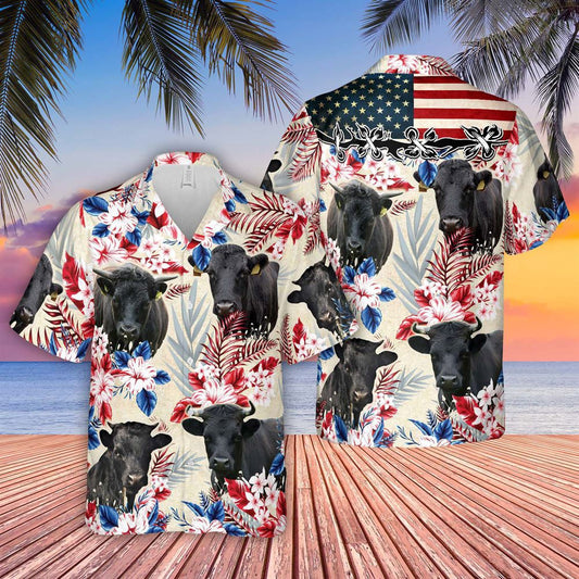 Hawaiian Cow Shirt, Dexter Pattern Us Flag Hawaiian Shirt, Animal Hawaiian Shirts, Farmer Shirts