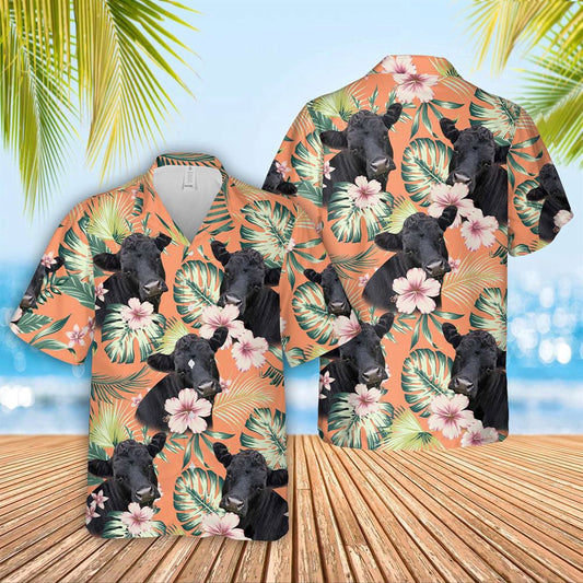 Hawaiian Cow Shirt, Dexter Summer Happiness Floral Farm 3D Hawaiian Shirt, Animal Hawaiian Shirts, Farmer Shirts