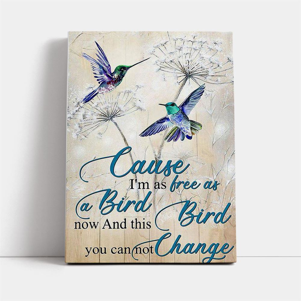 Hippie Cause I'M As A Free As A Bird Canvas, Mother's Day Canvas Art, Gift For Mom, Birthday Gift, Mother's Day Wall Art