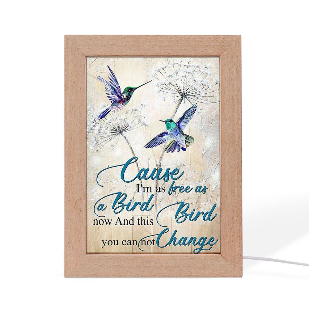 Hippie Cause I'M As A Free As A Bird Frame Lamp, Mother's Day Night Light, Best Mom Ever, Gift For Mom