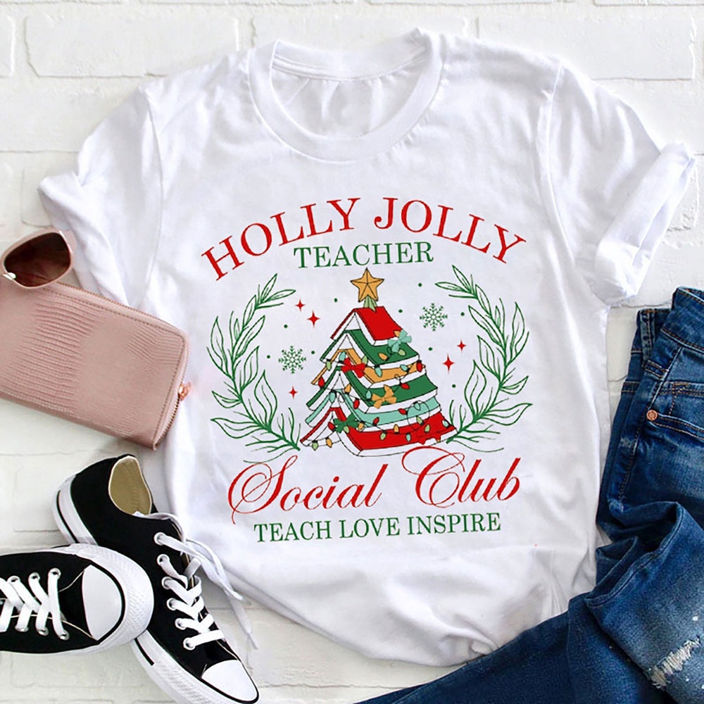 Holly Jolly Social Club T Shirt, Merry T Shirt, Unisex Christmas Shirts