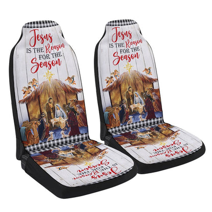 Holy Family Nativity of Jesus Christmas Jesus Is The Reason For The Season Cars Seat Cover, Christmas Car Seat Covers, Car Decor Gift