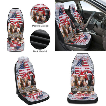 Horse Be Merry And Bright Christmas Cars Seat Cover, Christmas Car Seat Covers, Car Decor Gift