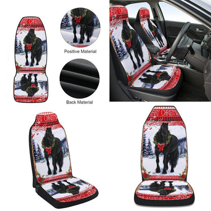 Horse Christmas Cars Seat Cover, Christmas Car Seat Covers, Car Decor Gift