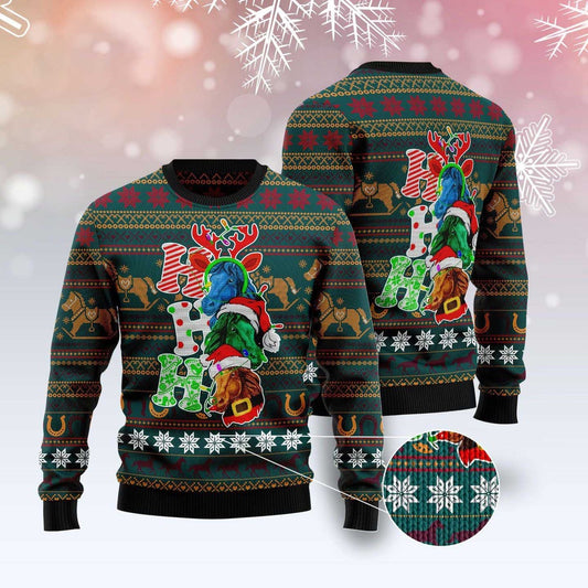 Horse Ho Ho Ho Ugly Christmas Sweater, Funny Xmas Sweater, Sweater Xmas