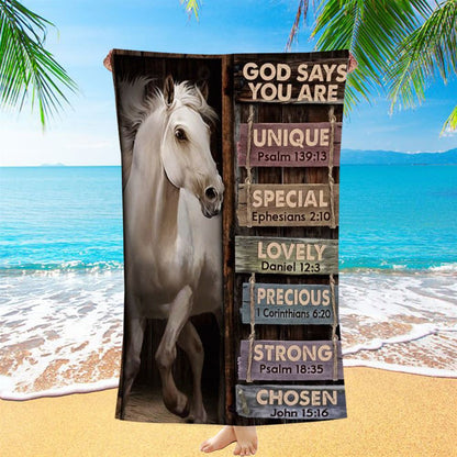 Horse Jesus Is Lord God Says You Are Beach Towel, Christian Beach Towel, Christian Gift, Gift For Women