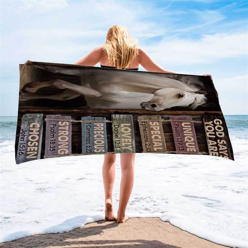 Horse Jesus Is Lord God Says You Are Beach Towel, Christian Beach Towel, Christian Gift, Gift For Women