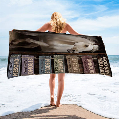 Horse Jesus Is Lord God Says You Are Beach Towel, Christian Beach Towel, Christian Gift, Gift For Women
