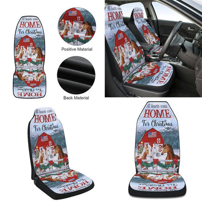 Horses Christmas All Hearts Come Home For Christmas Cars Seat Cover, Christmas Car Seat Covers, Car Decor Gift